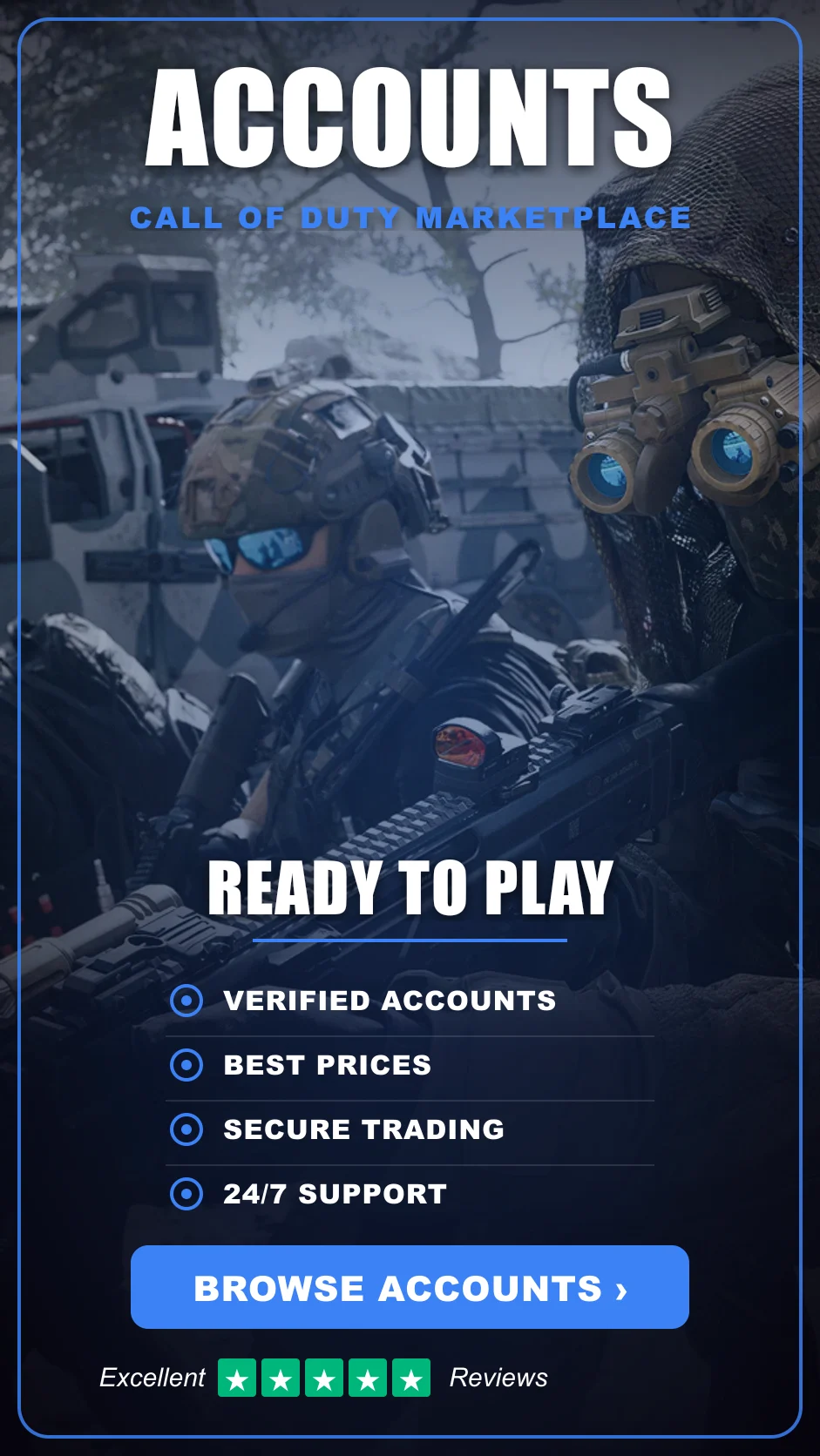 Browse Call of Duty accounts on the EloAscend marketplace