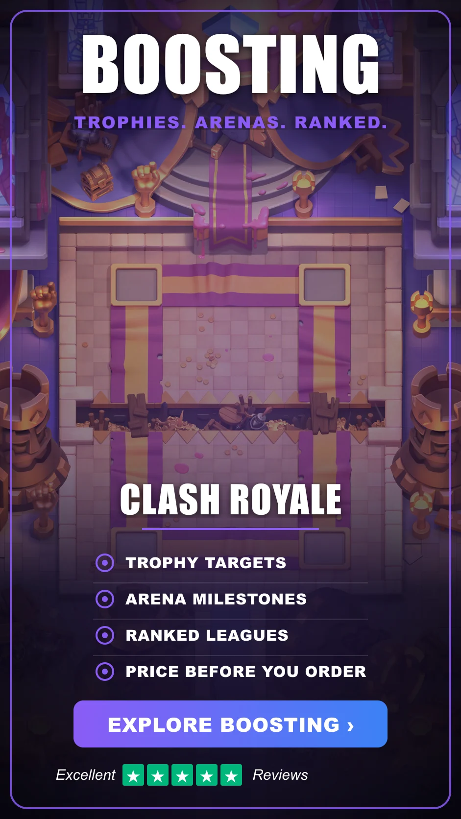Explore Clash Royale boosting on EloAscend