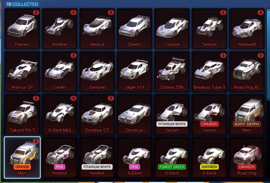 Account inventory screenshot