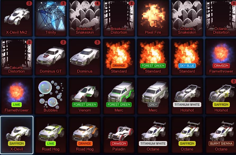 Account inventory screenshot