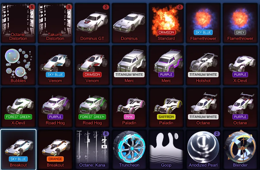 Account inventory screenshot