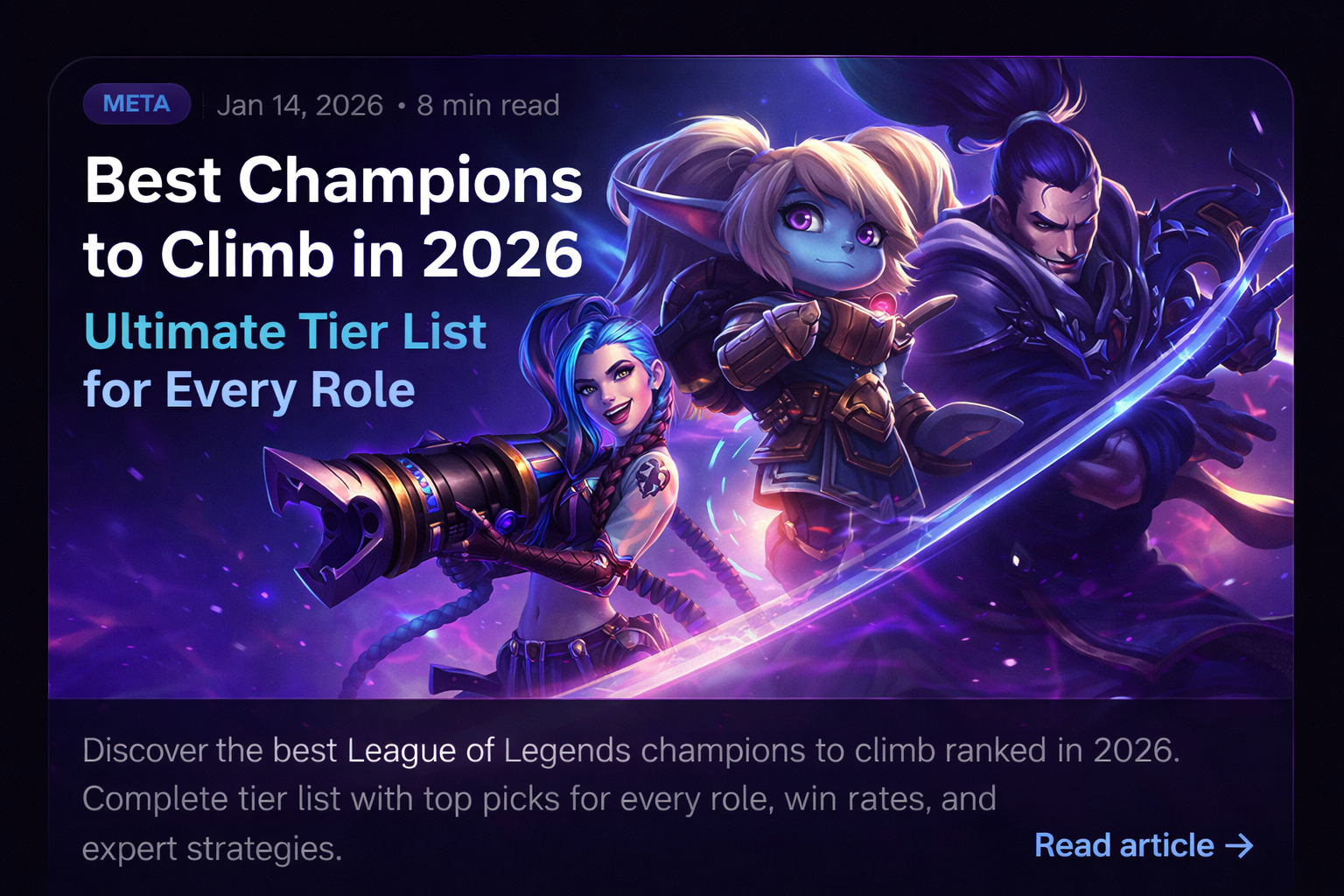 Best Champions by Role for Low Elo in 2026